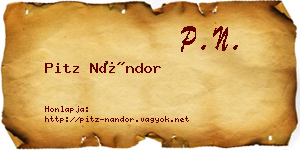Pitz Nándor névjegykártya