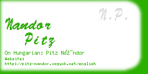 nandor pitz business card